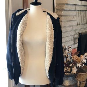 Green Tea Faux Fur Lined Hoodie